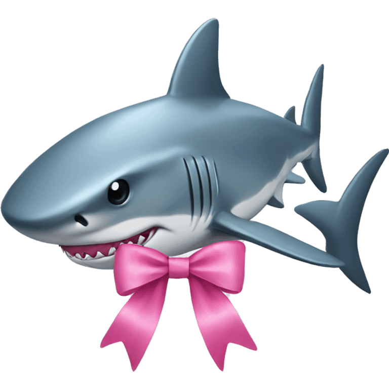 Shark with a pink bow emoji