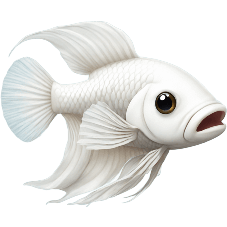 White betta fish happy emoji