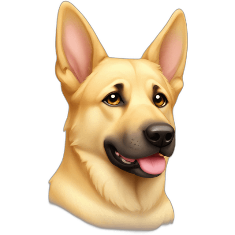 Light yellow lab floppy ears German shepherd face mutt chubby emoji