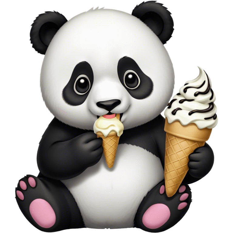 Panda eating ice cream emoji