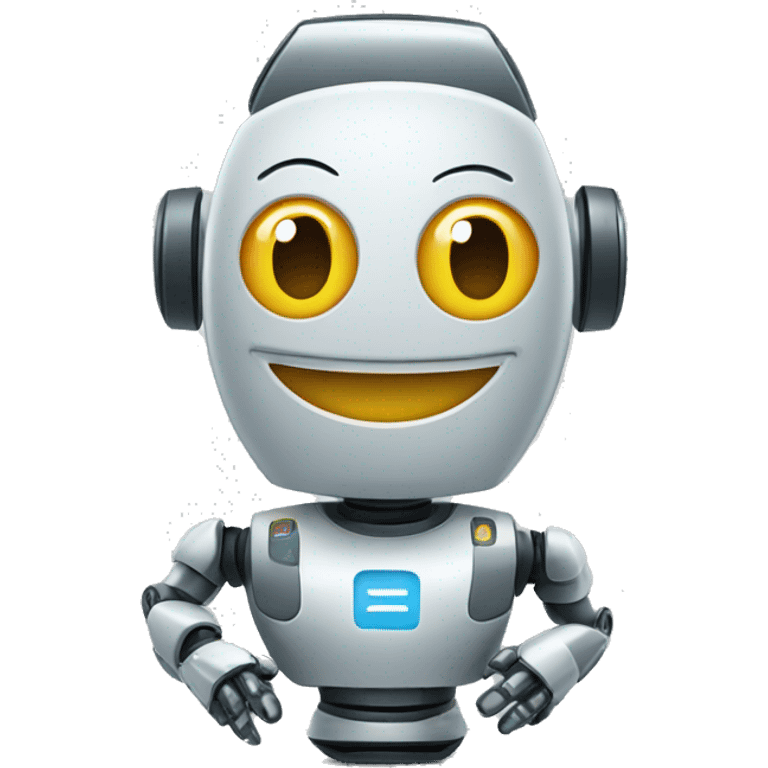 Friendly money assistant robot emoji