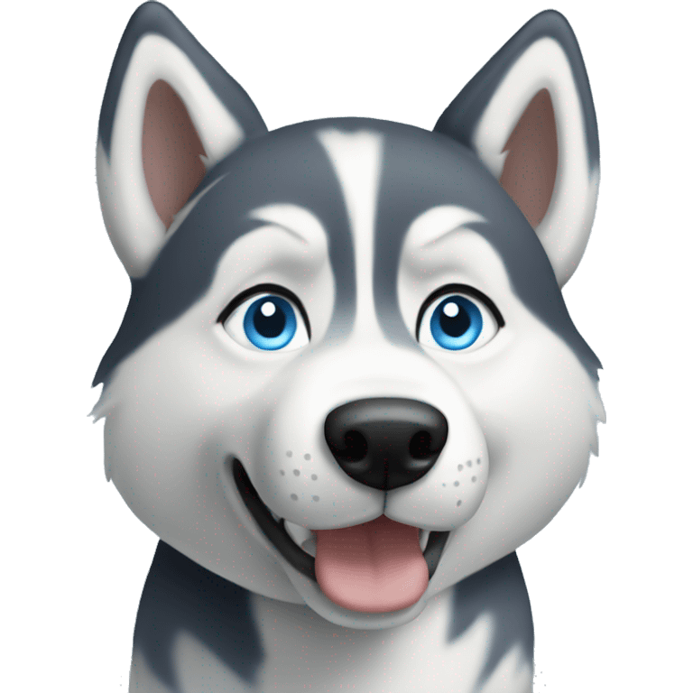 husky with light blue eyes emoji