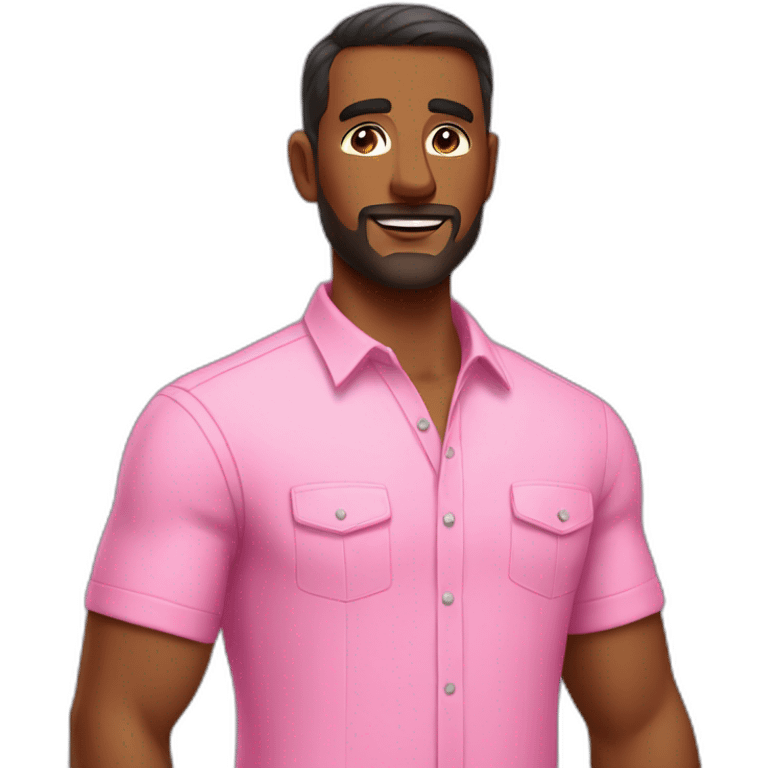 masculine beareded man in pink shirt emoji