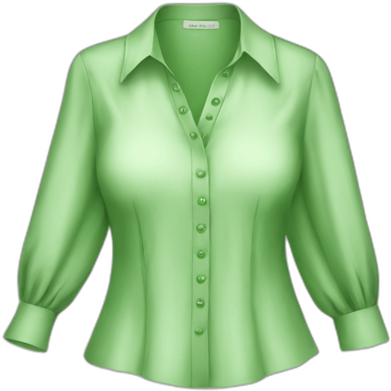 a blouse with green emoji