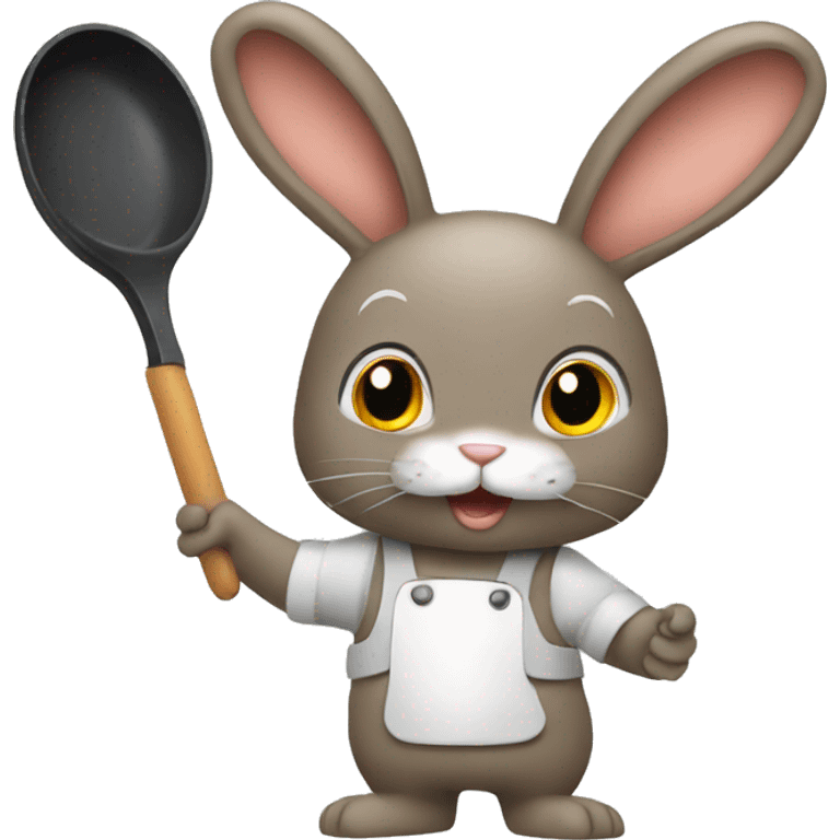 Bunny with frying pan emoji