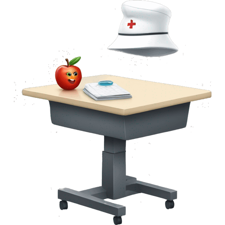  HEALTH ROOM DESK WITH NURSE HAT emoji