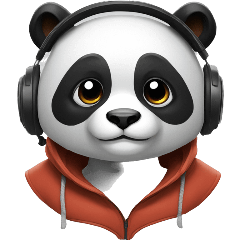 panda roux avec un casque esport emoji