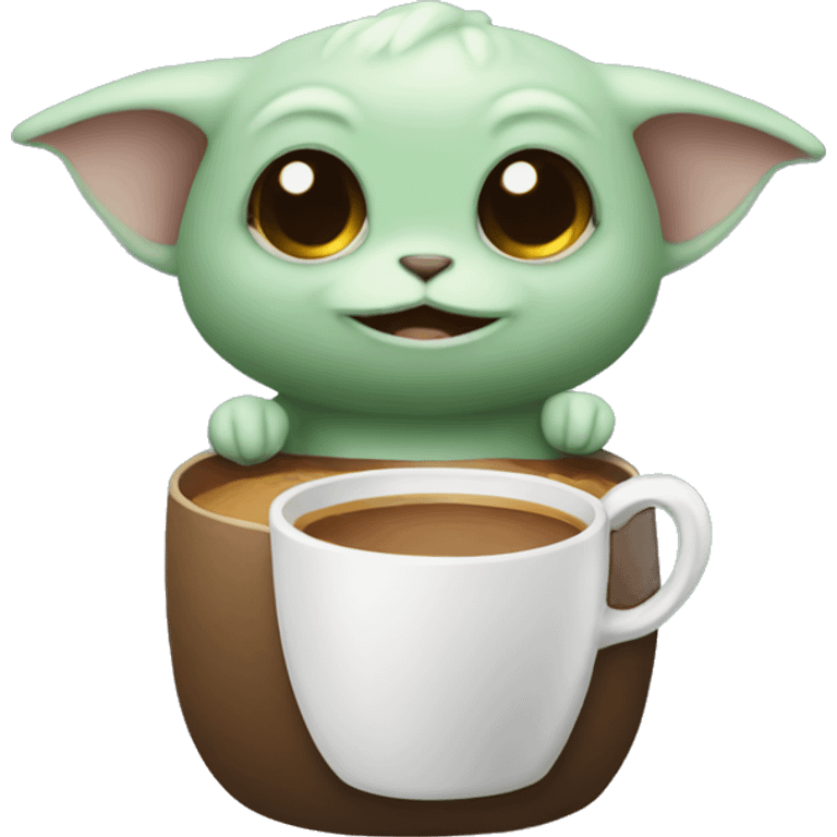 Grogu with coffee  emoji