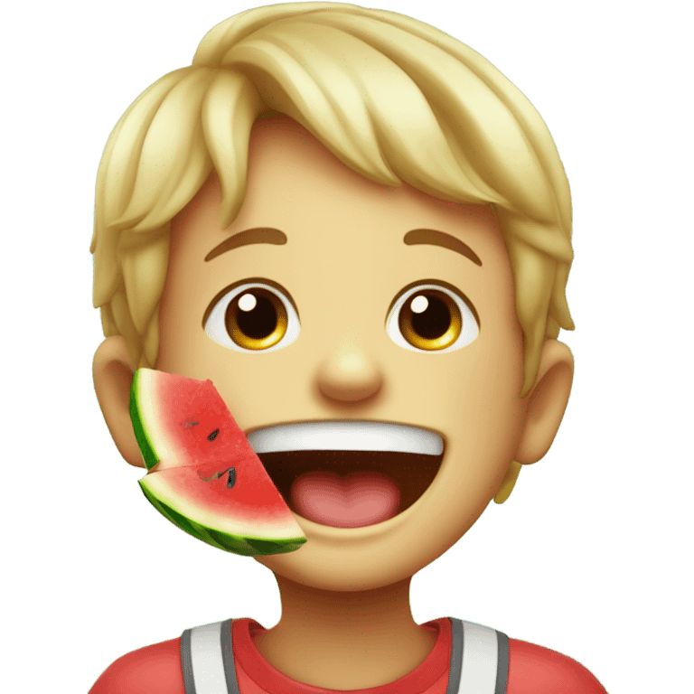  boy eating watermelon emoji