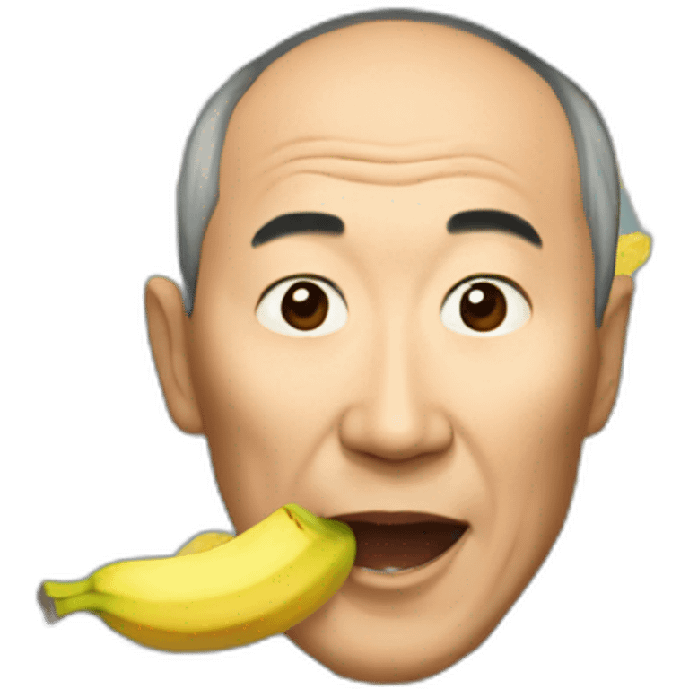 Nazarbaev eats banana emoji