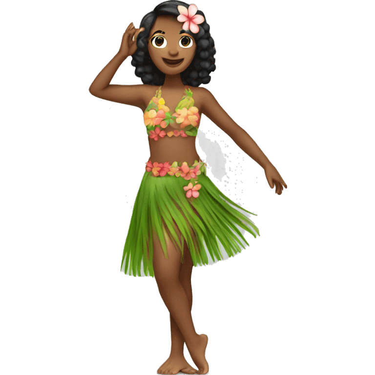 hawaii dance girl full body emoji