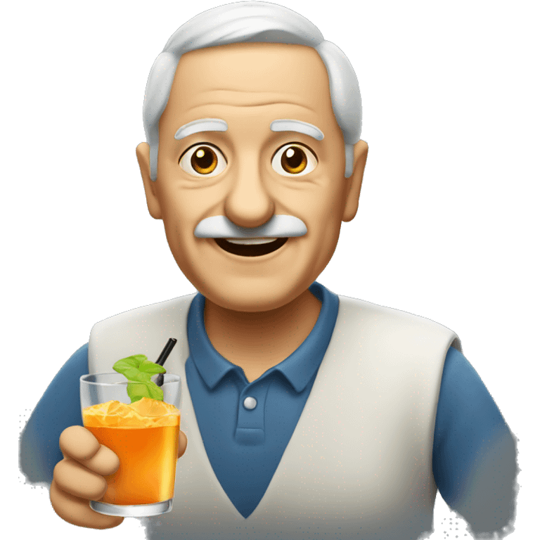 Old man drinking cocktail emoji