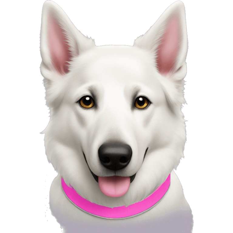 White Swiss shepherd pink collar emoji