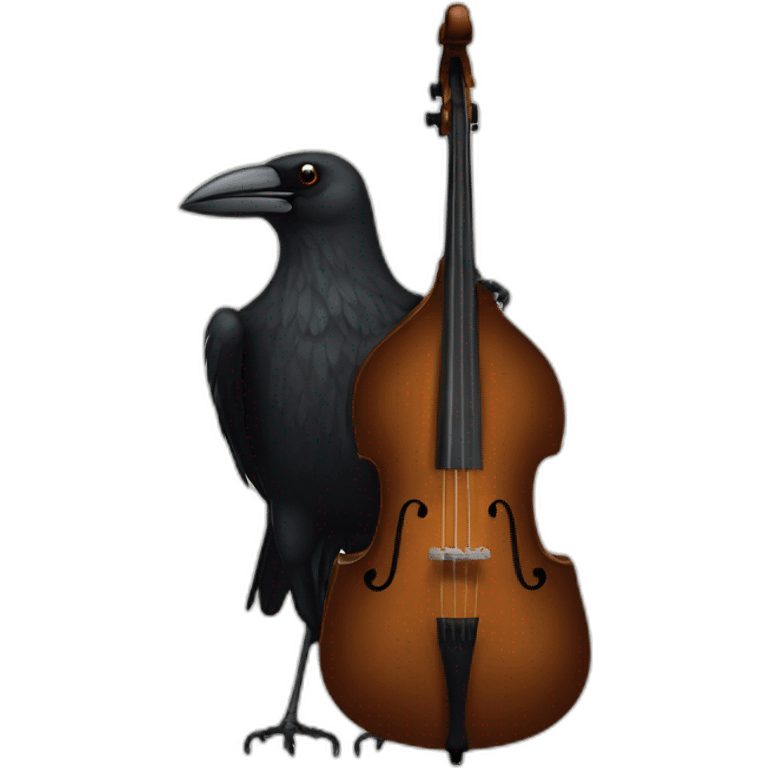 Crow play double Bass emoji