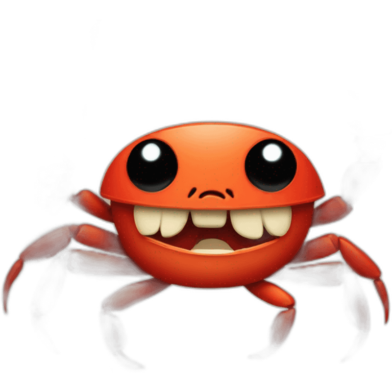 angry crab holding a knife emoji