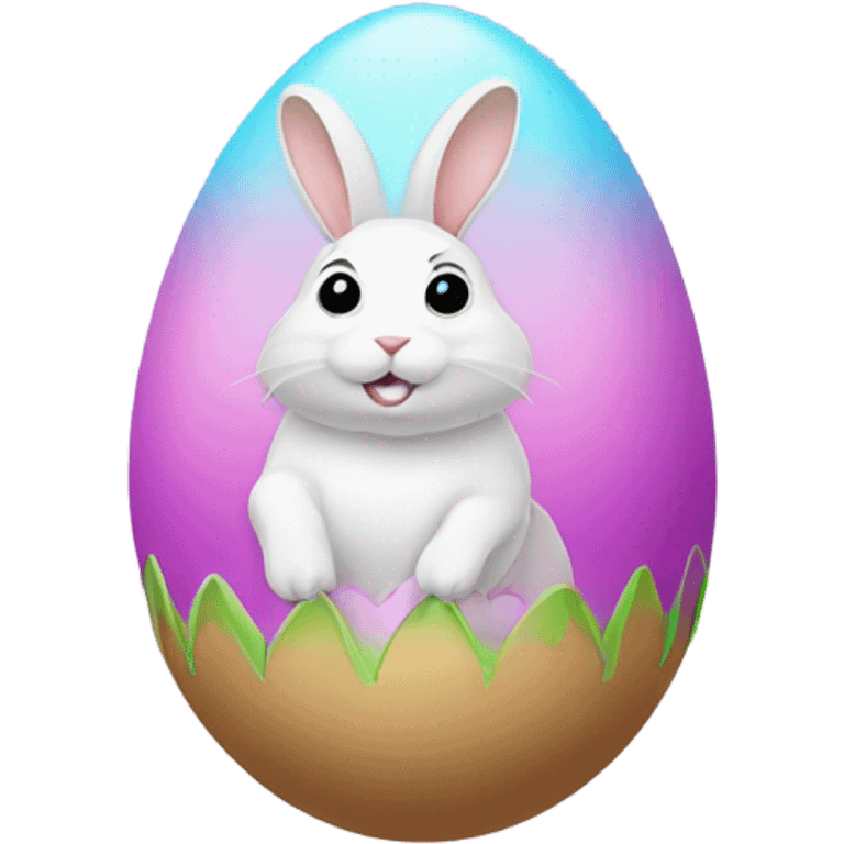 easter egg with a bunny all in Easter theme emoji