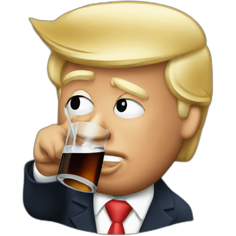 Donald trump drinking a shot emoji