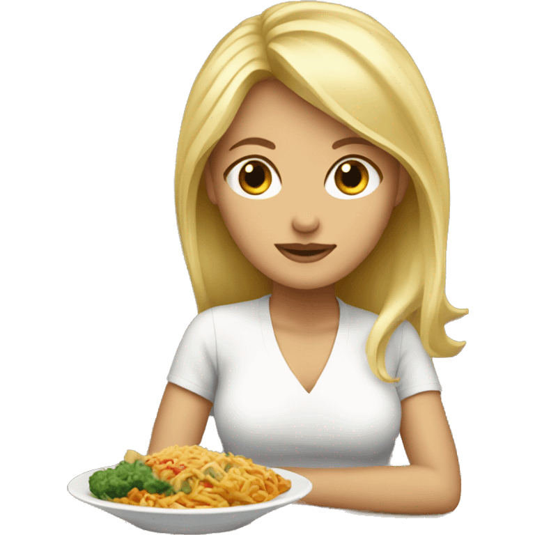 Blonde women who love asian food emoji