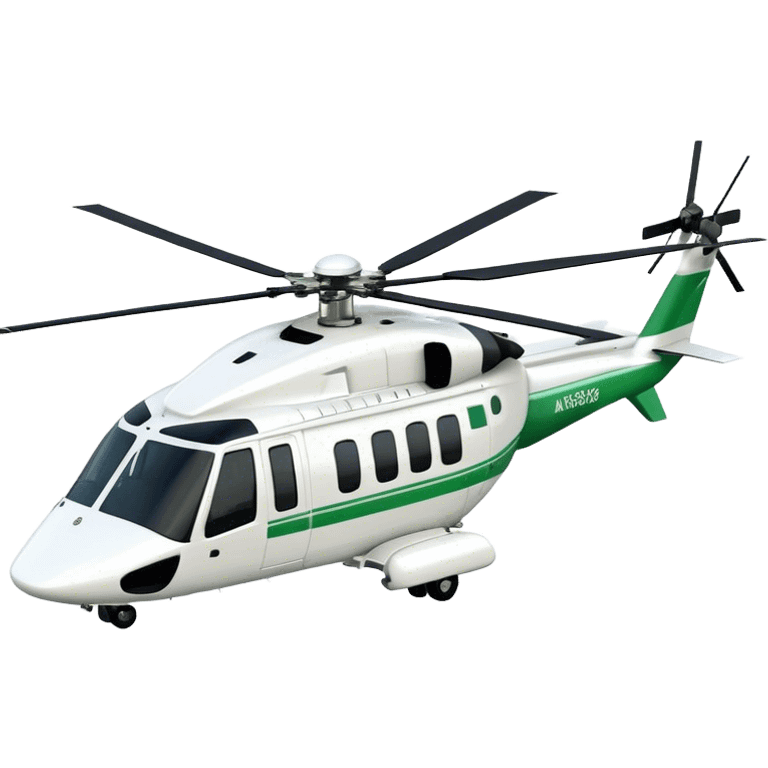 AgustaWestland AW139 - Leonardo (Model Year: 2022) (Iconic colour: White with green accents) emoji