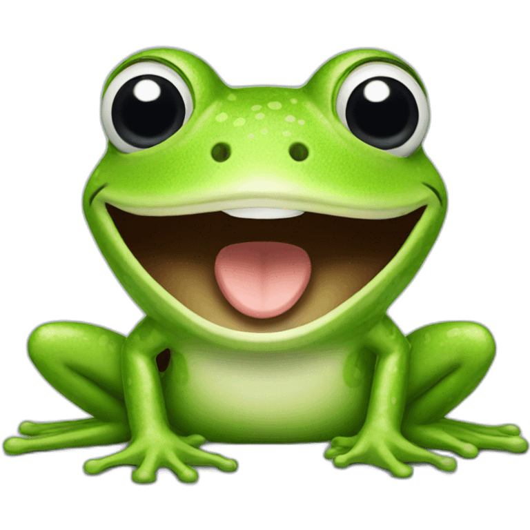 Happy camera frog emoji