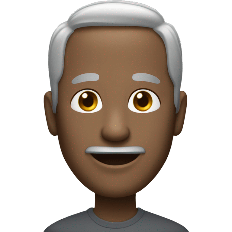 a man with zero gray hair and a friendly smile emoji