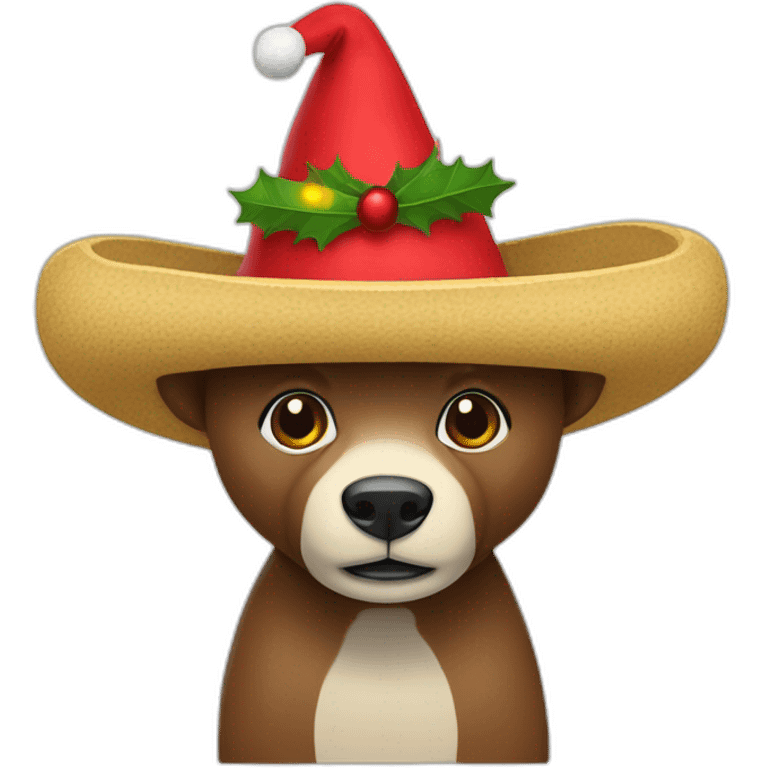 Oso con sombrero de navidad emoji