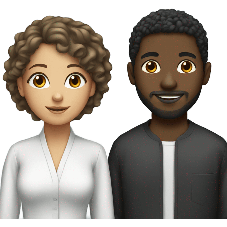 a muslim girl & a black guy with curly hair emoji