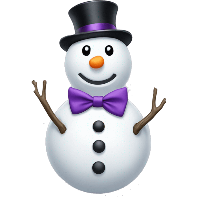 A snowman with a purple bow tie emoji