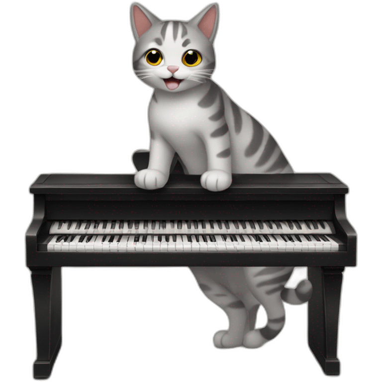 Gato tocando el piano emoji