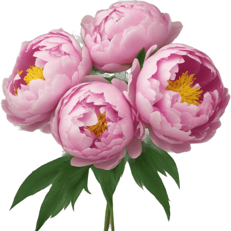 Peonies buket of flowers inside a newspaper emoji