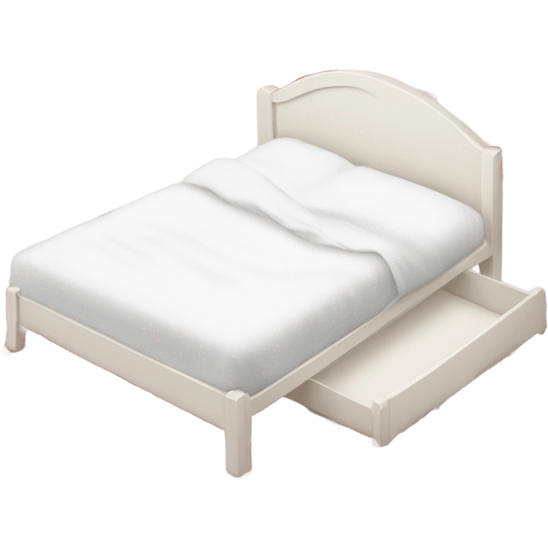 white Valentine’s Day bed with rose petals emoji