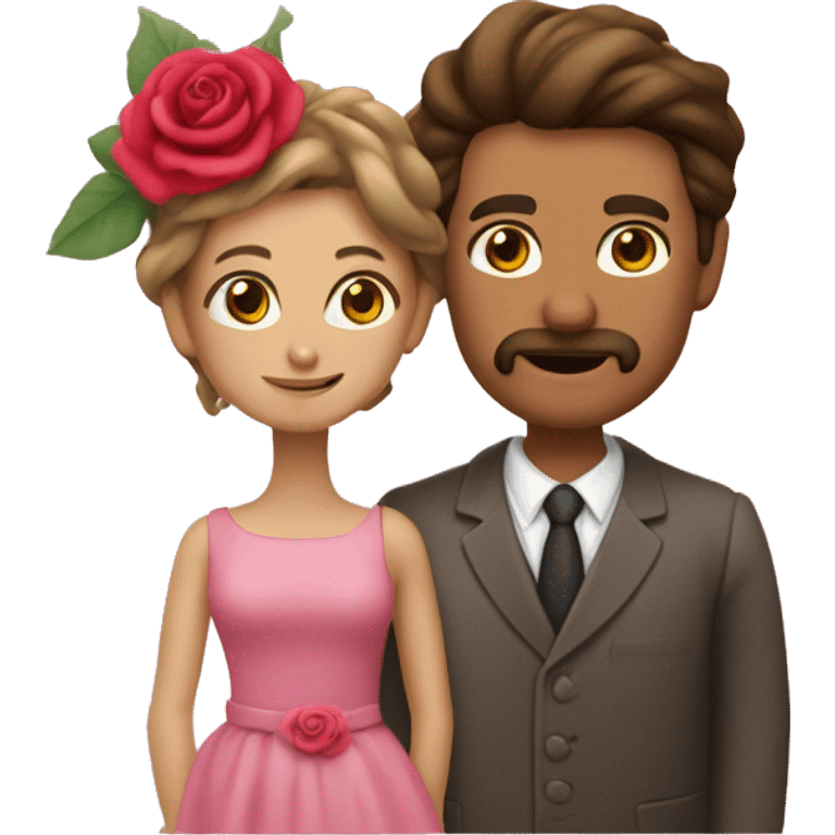 Hombre dándole una rosa a una mujer emoji