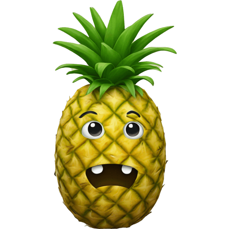 Pineapple with face emoji