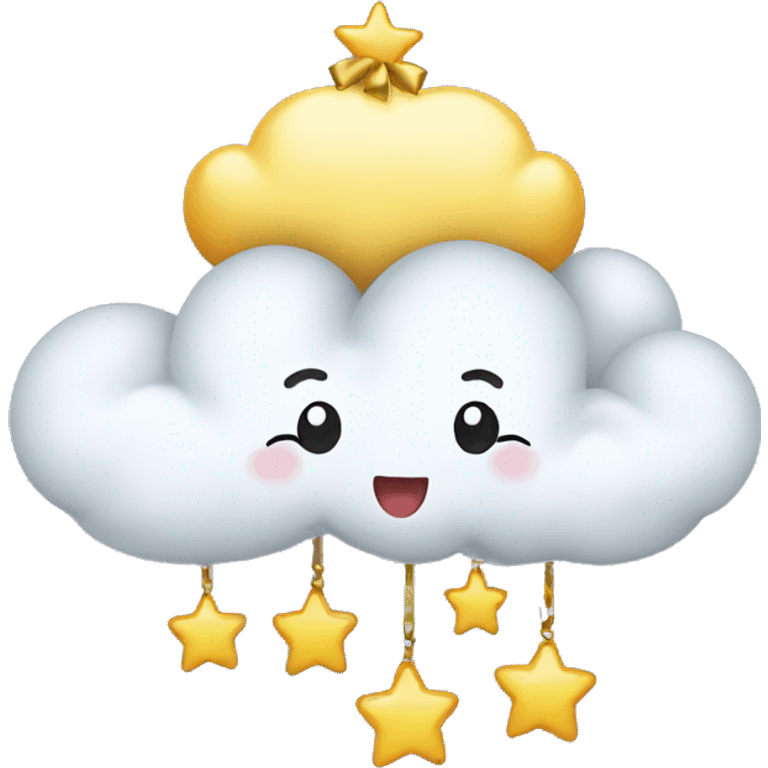 Cloud with hanging bows  emoji