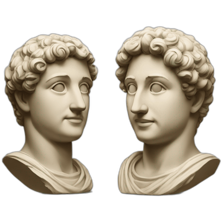 two friends roman statues emoji