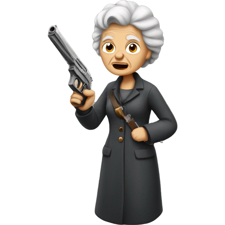 Old lady with a gun emoji