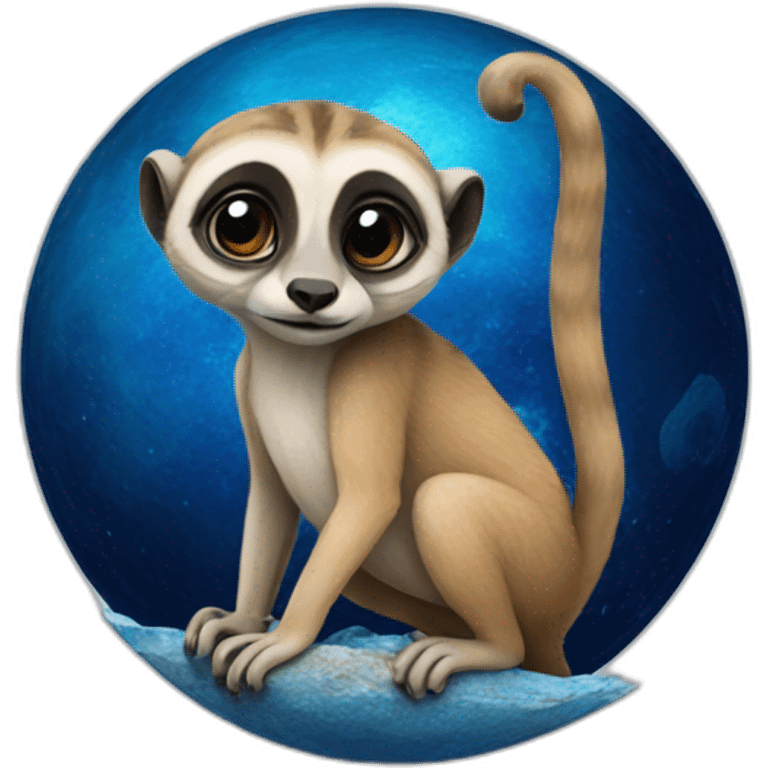 suricate with a blue planet emoji