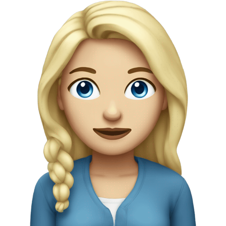 blue eyed blonde woman warm temperature  emoji