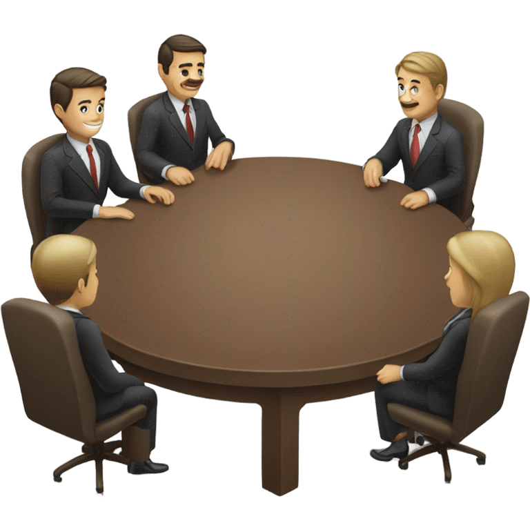 business people sitting at a table, slight perspective  emoji