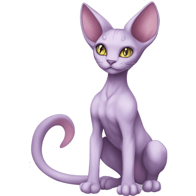 Anthro Mewtwo-Cat-Sphynx-FurSona-Fakemon Nebula Full Body emoji