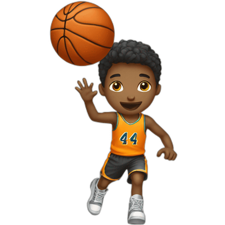 a boy playing basketball emoji