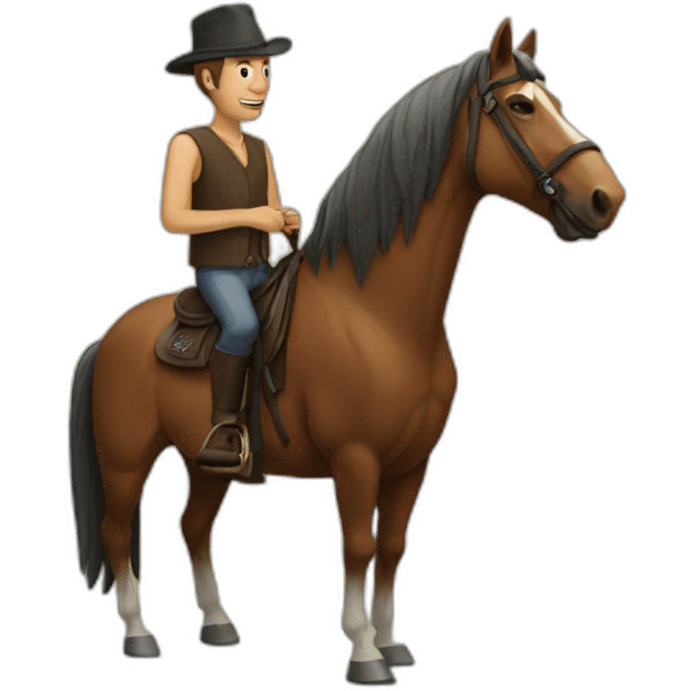 Horse and man emoji