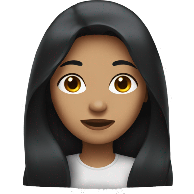 Woman with black long hair emoji