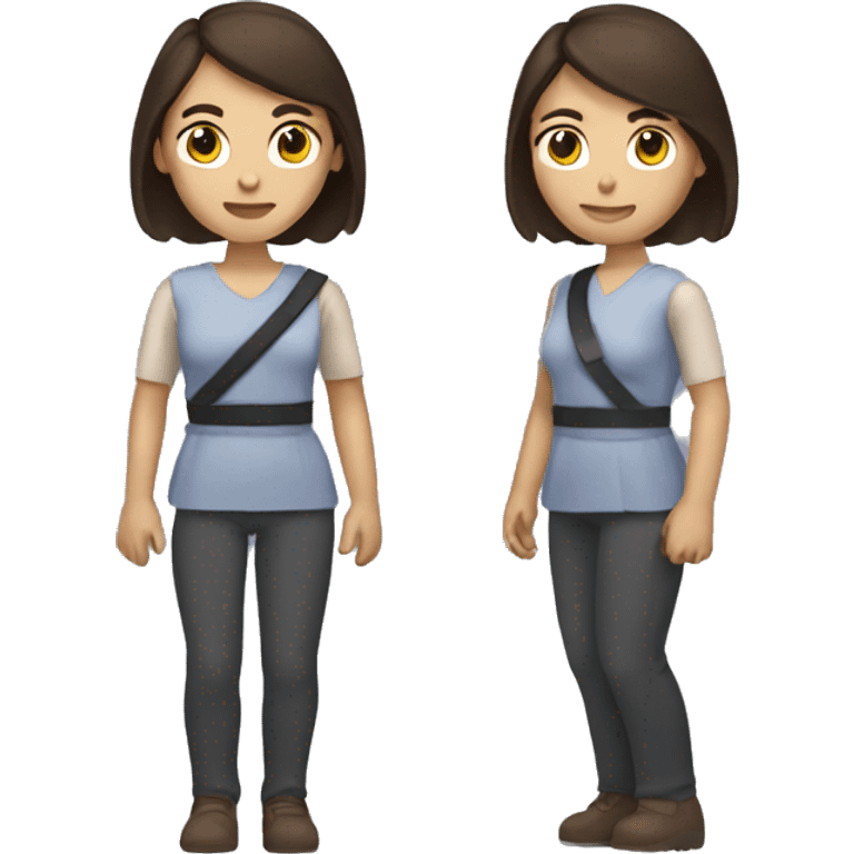 Brunette woman with arm sling  emoji