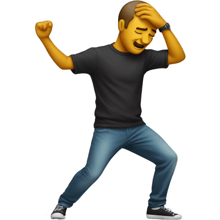 Man dabbing emoji