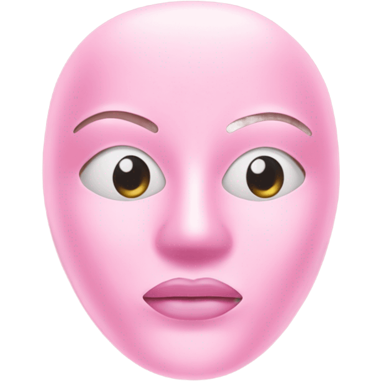 Moisturizing hydrogel face mask pink with slits for eyes, lips and nose  emoji