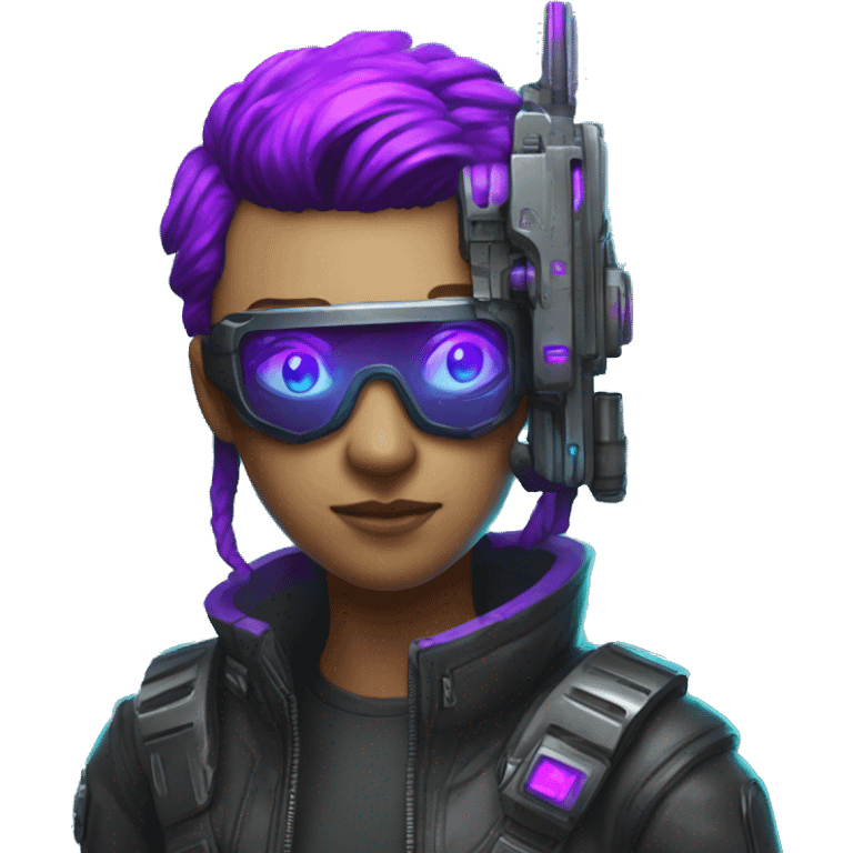 agent, laser eyes, cyberpunk, code, cyan and purple colors, only upper body portrait emoji