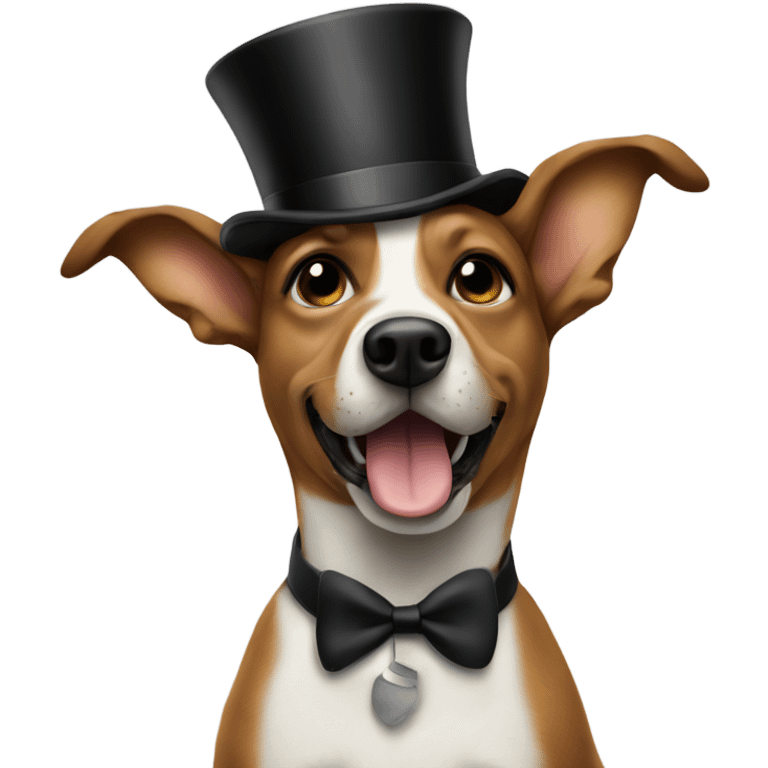 Dog in top hat happy birthday  emoji