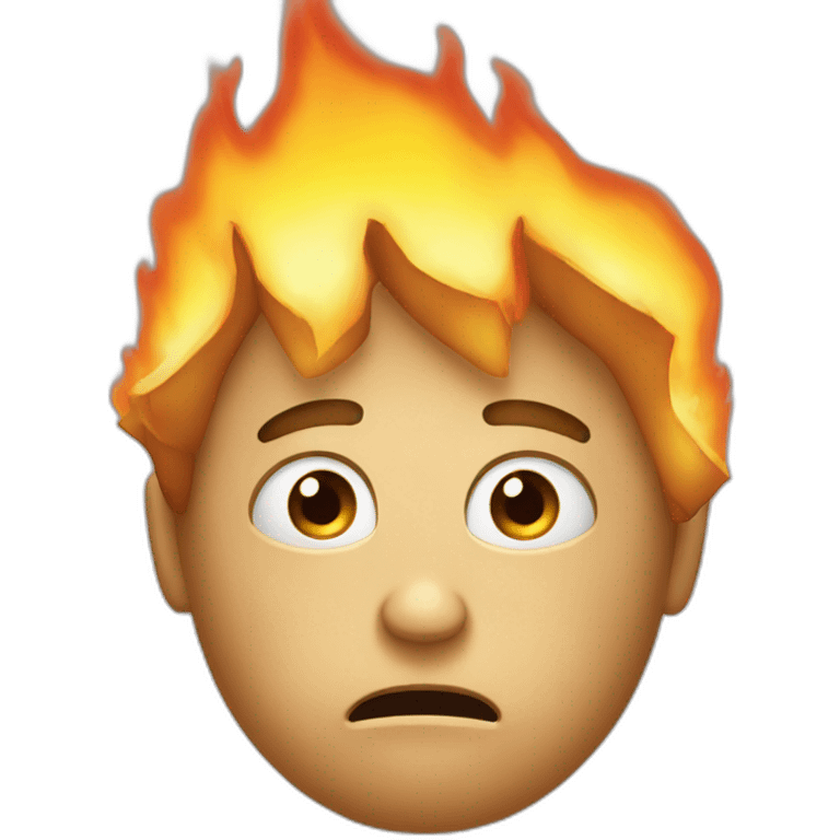 disappointed face with head on fire emoji