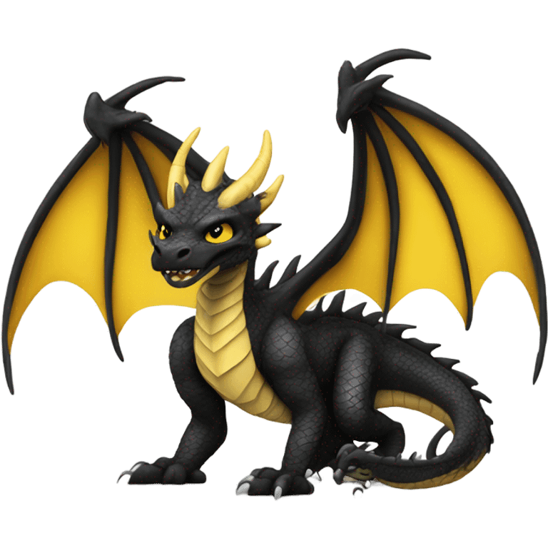 Yellow and black dragon emoji